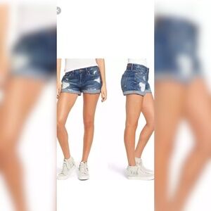 Blank NYC Women's Distressed Cuffed Jean Shorts Size 25
